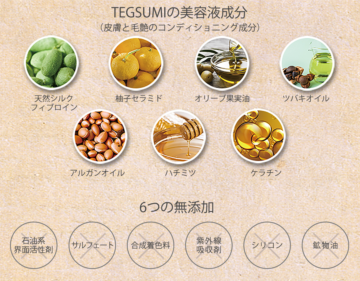 TEGSUMIの美容液成分と無添加成分